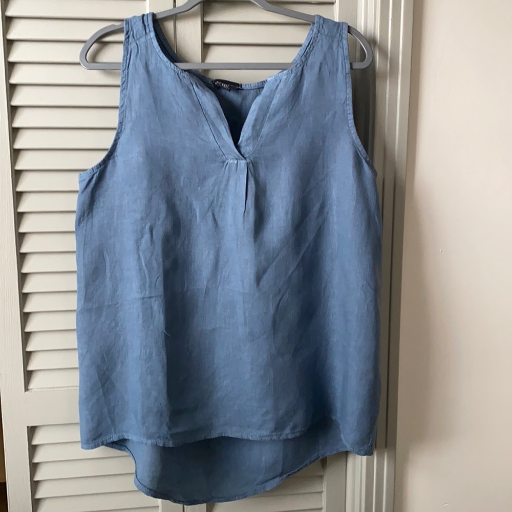 Saks Fifth Avenue 100% linen oversized sleeveless top